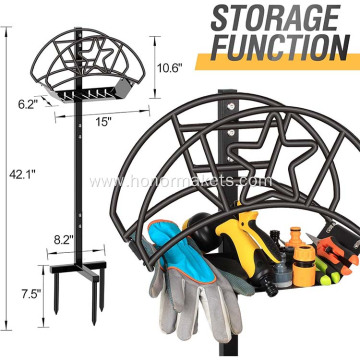 Hot sale Detachable Freestanding garden hose holder Outside Heavy Duty Metal Hose Storage Reel Rack for Garden, Yard & Lawn